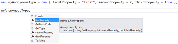 Intellisense support for anonymous type
